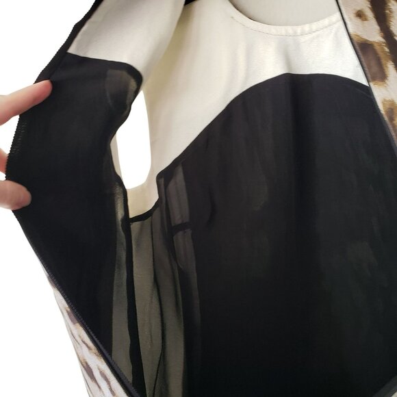 Giambattista Valli White Leopard Print Mini Sleeveless Sheath Dress Y2K Work - Picture 15 of 16